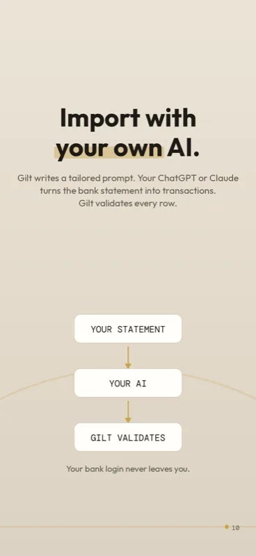 Gilt bring-your-own-AI bank statement import