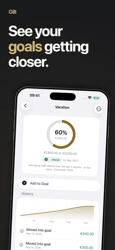 Track savings goals — Gilt goals